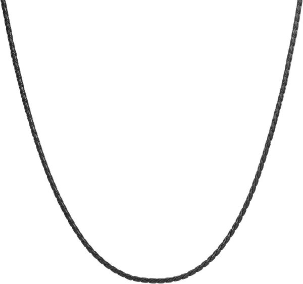 2mm Titanium Steel Unique Black Snake Chain Necklace for Men and Women, Twist Mens Chain - Image 2