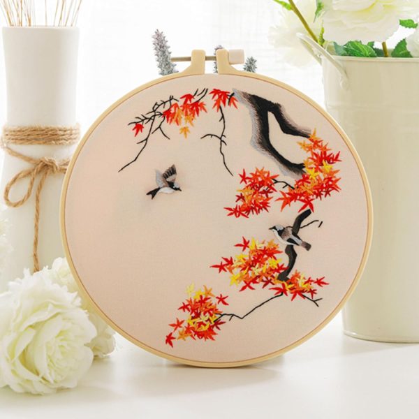 Ohcol 3 Pack Bird Embroidery Kits,Cross Stitch Kits Needlepoint Kits for Adults Beginner,Needle Point Kits with Washable Pre-Printed Pattern,3 Hoops,Women's Handcrafts - Image 3
