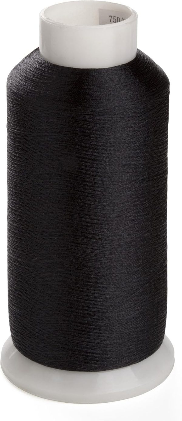 Simthread 2 Bobbin Thread for Sewing and Embroidery Machine 1 Black and 1 White 5500 Yards Each - 60WT Polyester Bobbin Fill Thread Bottom Threads - Image 3
