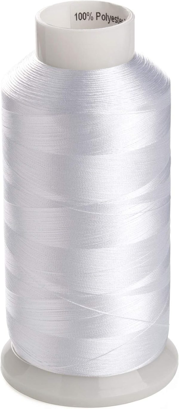 Simthread 2 Bobbin Thread for Sewing and Embroidery Machine 1 Black and 1 White 5500 Yards Each - 60WT Polyester Bobbin Fill Thread Bottom Threads - Image 4